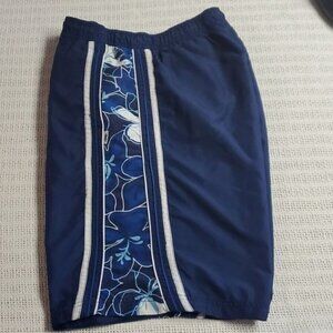Mad Iguana Cinched Lined Patterned Blue & White Sz XL Swim Trunks w Pocket